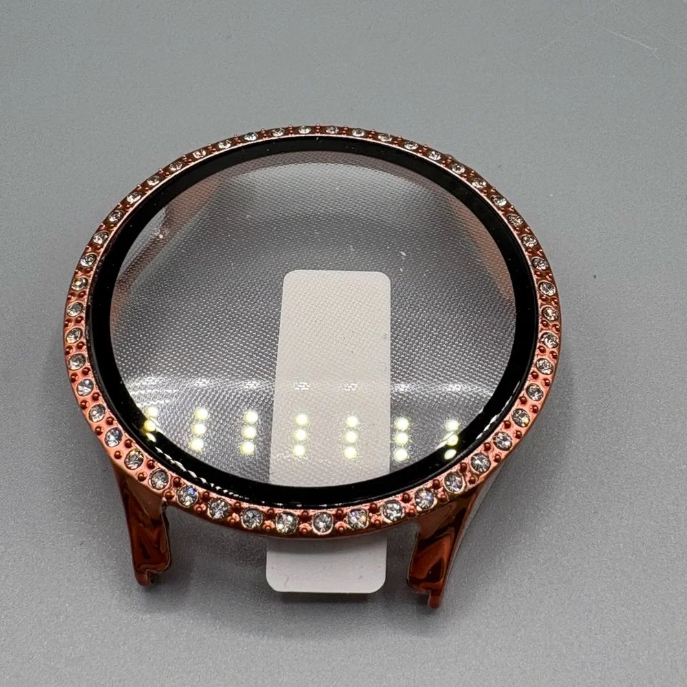 Rose Gold Smartwatch w/ Bracelet Band + 2 Rhinestone Case Covers Charger
